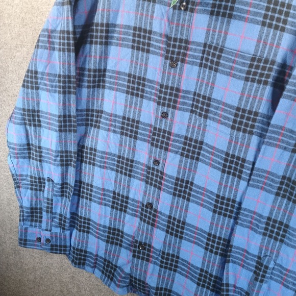NWT LL Bean Scotch Plaid Flannel Morgan Mens XXL Slim Fit Blue Outdoors - Picture 6 of 8